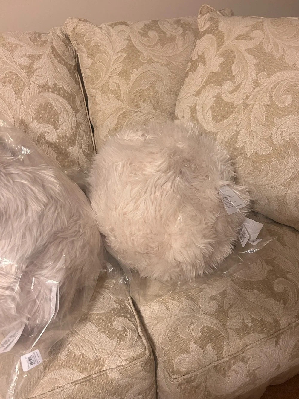 NWT Pottery Barn faux fur pillow #1